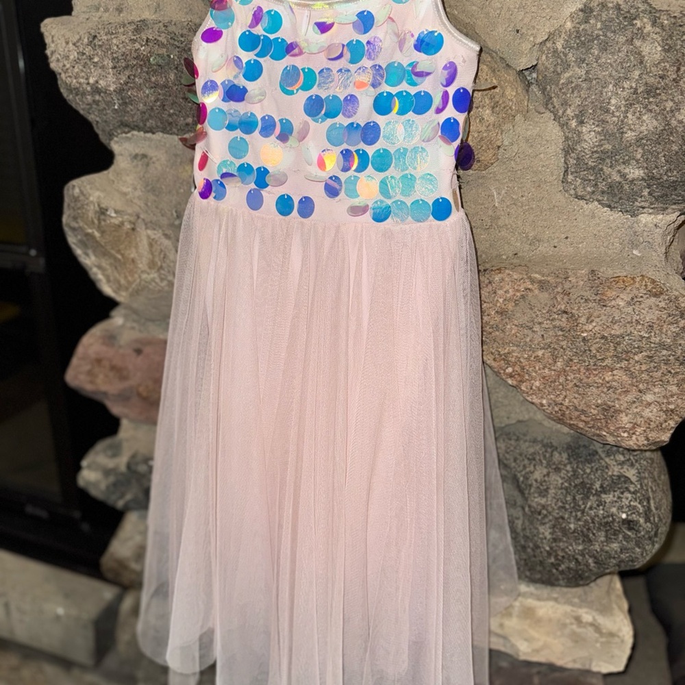 Blush Pink girls sequin Dress